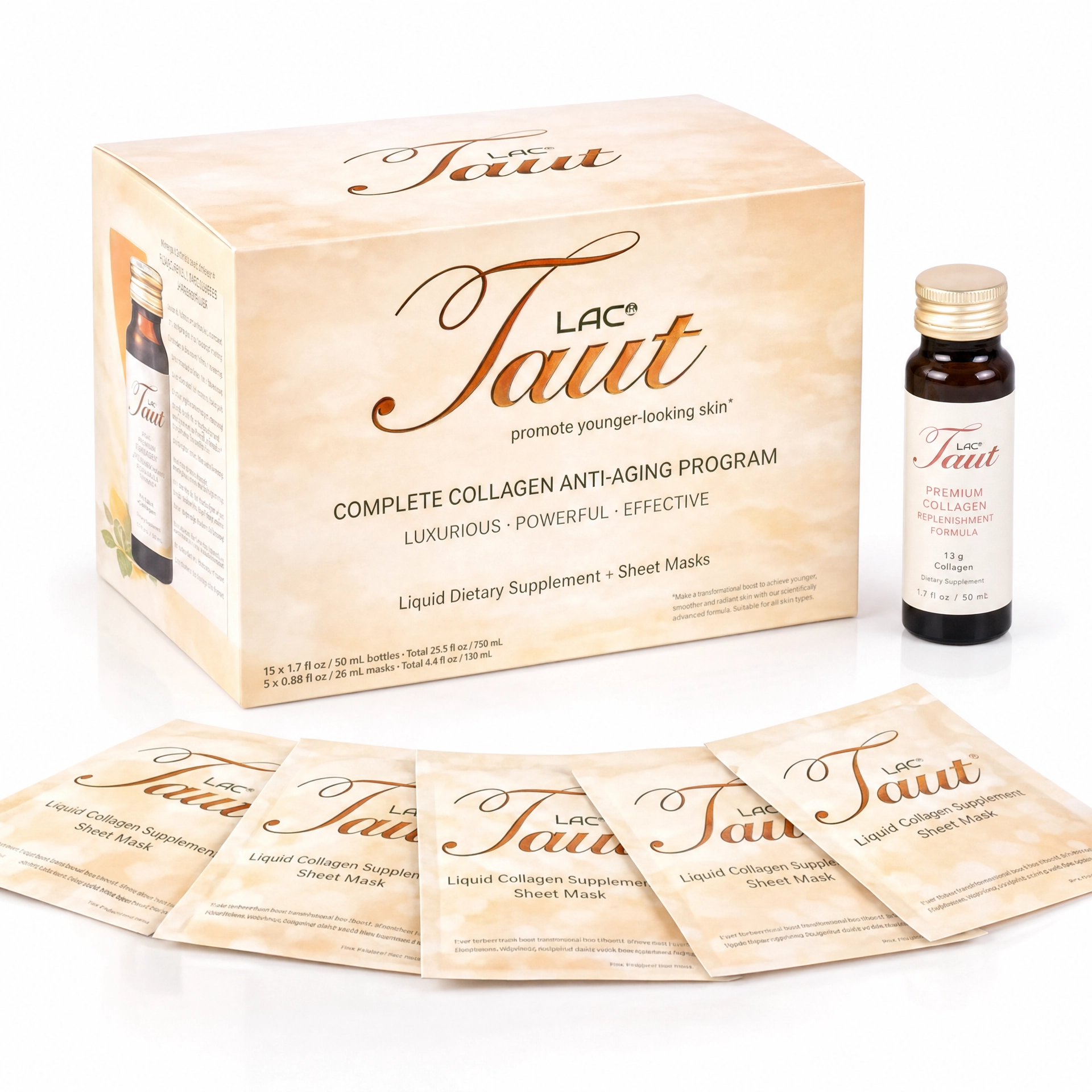 Taut® Complete Antiaging Program - Marine Collagen Drink & Face Mask