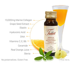 13000mg marine collagen peptides in each bottle Taut Collagen Drink